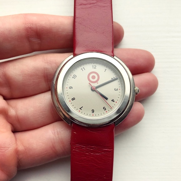 Mens watches red leather band hotsell